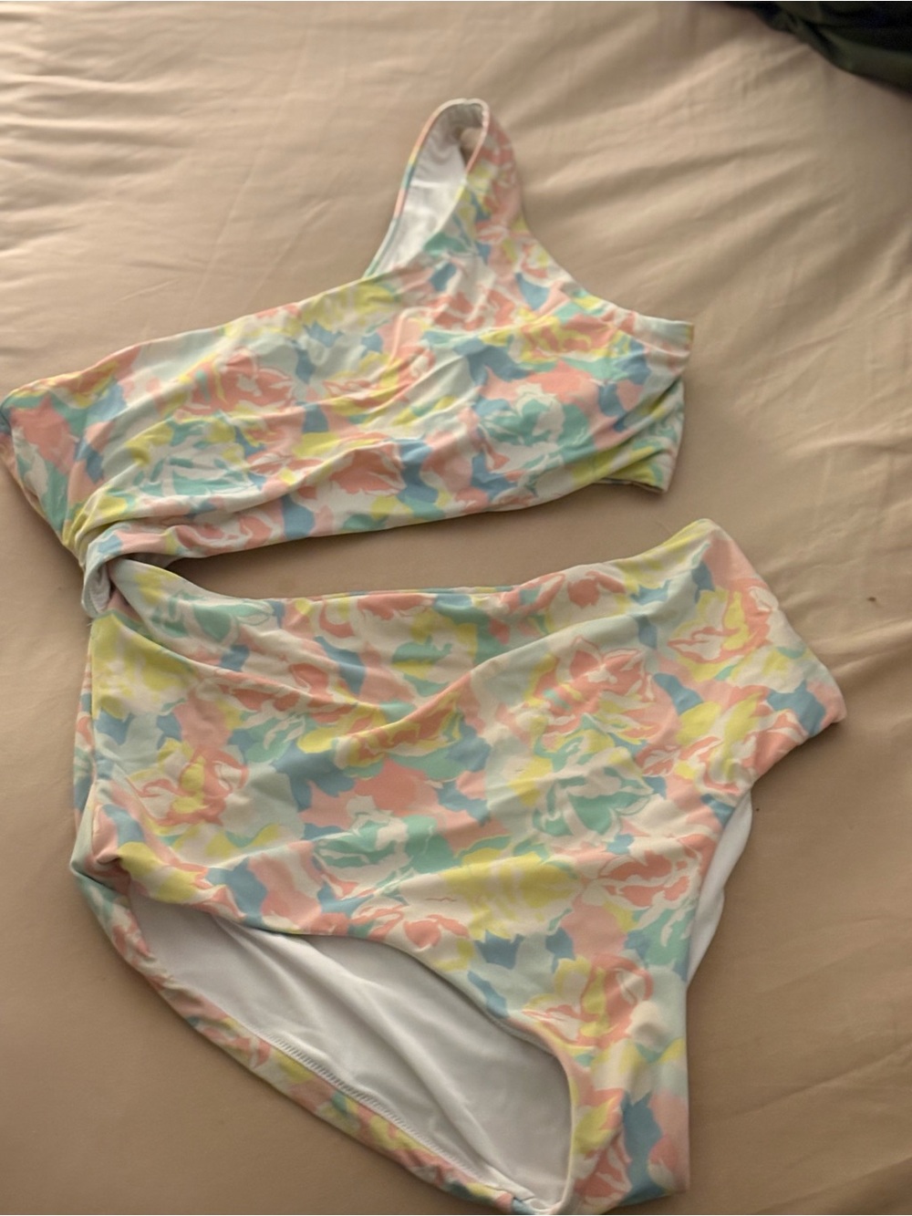Victoria's Secret White Swimwear with Pink Logo Print